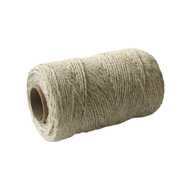 Baumwollschnur 100m, Ivory Sparkle