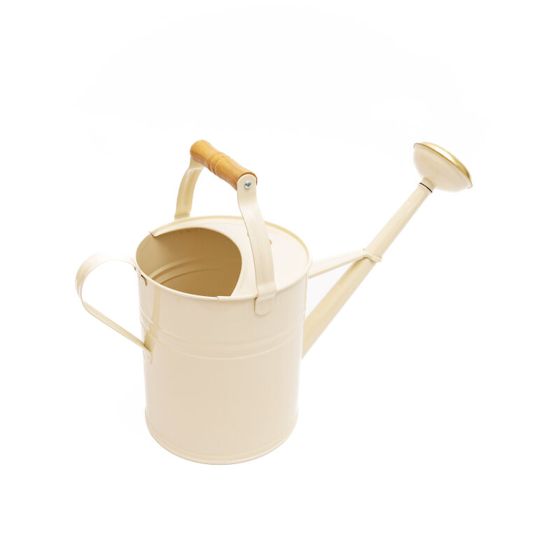 Gießkanne mit Holzgriff, 5l, Vintage Cream