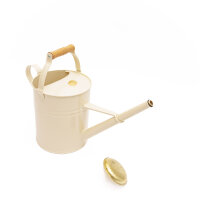 Gießkanne mit Holzgriff, 5l, Vintage Cream