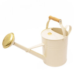 Gießkanne mit Holzgriff, 5l, Vintage Cream